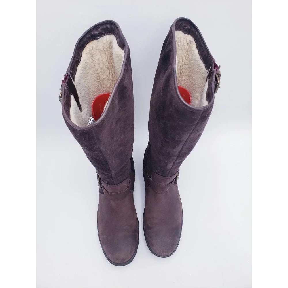 Ugg Thomsen Boots Brown‎ Leather Knee High Wool Lined Waterproof Womens Size 9